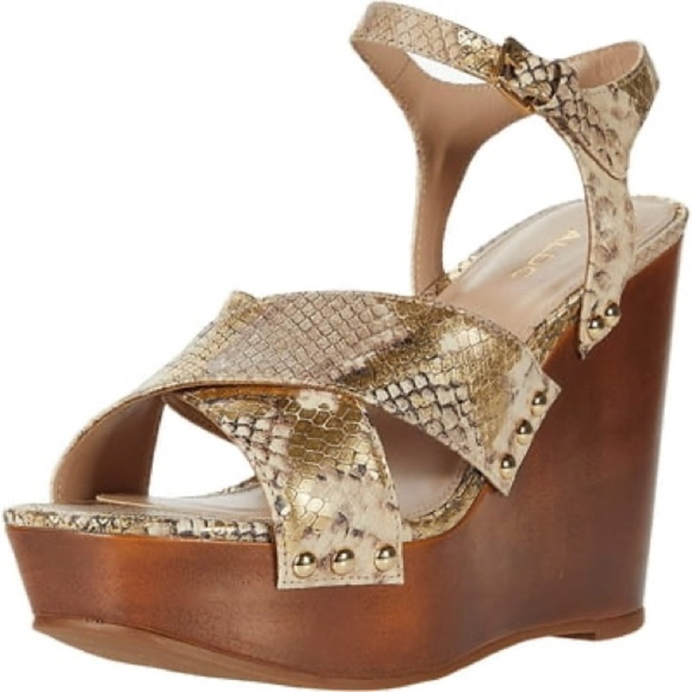 ✨NEW | Aldo | Snakeskin Wedge Sandals with Ankle Strap